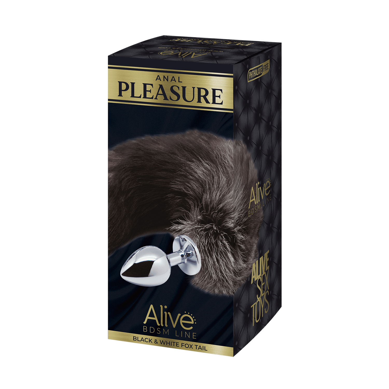 Alive - Plug Anale in Metallo con Coda Volpe Taglia S - Bianca e Nera