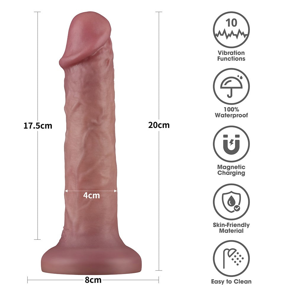 Dildo vibrante a doppia densità da 8''