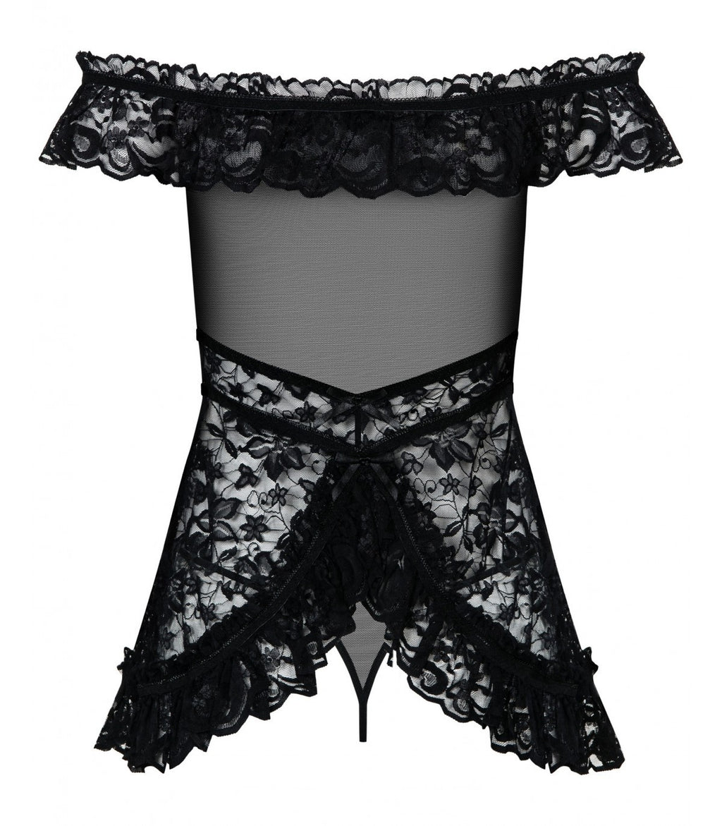 CAMICIA E PERIZOMA FLORES NERI S/M